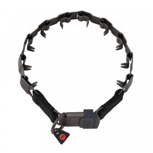 "Black Star" Zwarte Roestvrije Staal Honden Halsband Neck Tech Sport