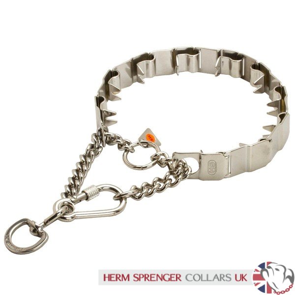 etiquette toernooi Kolonel Originale Herm Sprenger Roesvtrije Staal Neck Tech Halsband - €91.82