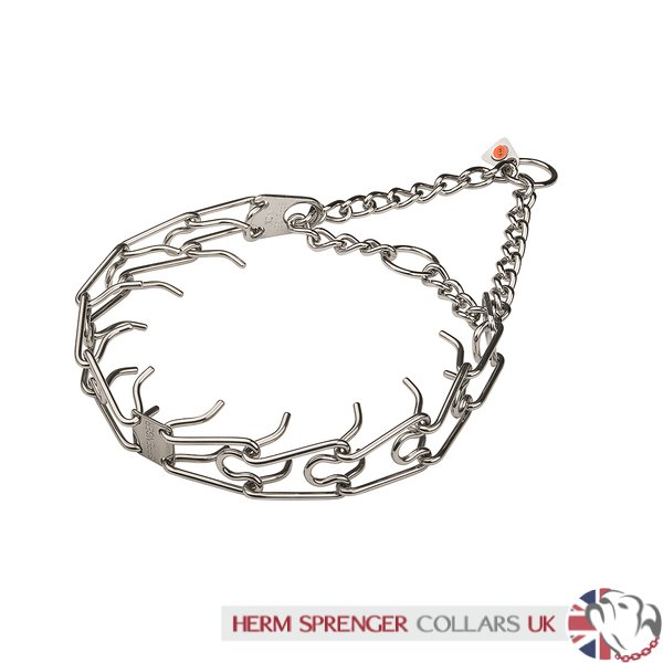 "Anti-Aggression" Stainless Steel Dog Pinch Collar 4 mm Wire Gauge