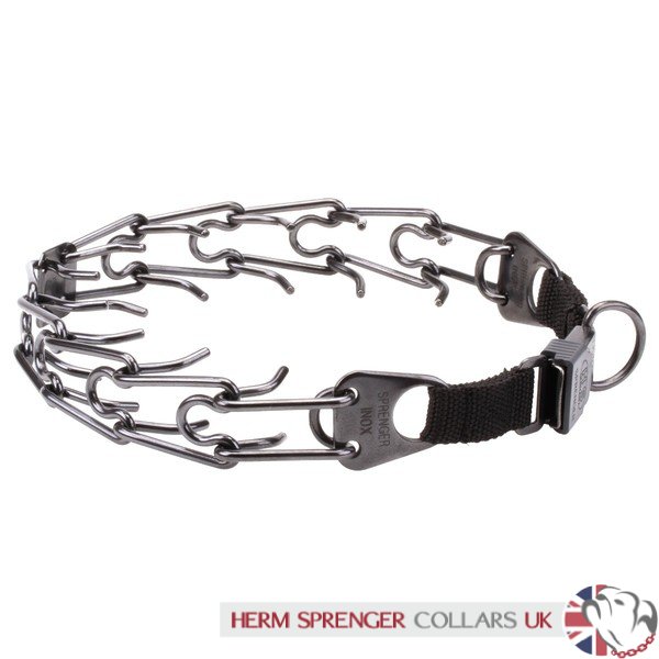 Herm Sprenger Black Stainless Steel Pinch Collar 4 mm 110.51