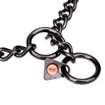 "Elegant Correction" Zwarte Honden Slipketting, 3 mm Roestvrije Staal_4