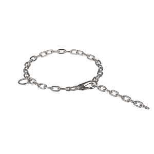 "Hook Time" Verchroomde Verstelbare Ketting Honden HalsbandAdjustable met Karabijnhaak, 3 mm