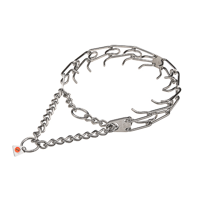 Stainless Steel Pinch Collar with Center-Plate
and Assembly Chain (3.2 mm x 23 inches)